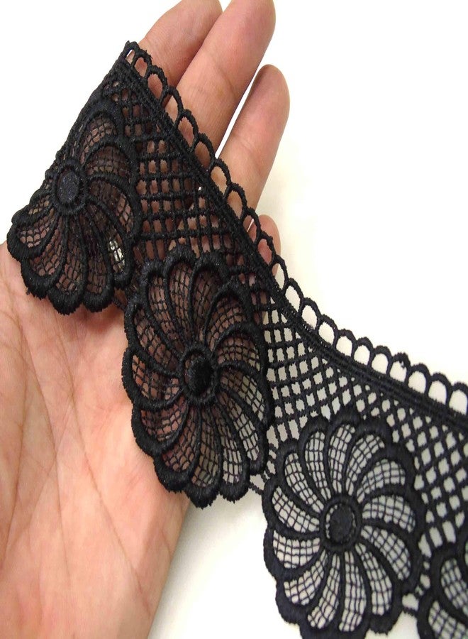 Strala Black Color Laces for Dresses, Sarees, Lehenga, Suits, Bags, Decorations, Borders, Crafts and Home Décor,Blouse (4.5 mtr) Design-596 - Image 1